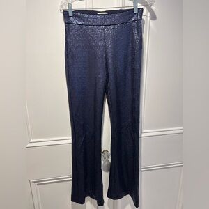 Sequined Navy Flare Pants
